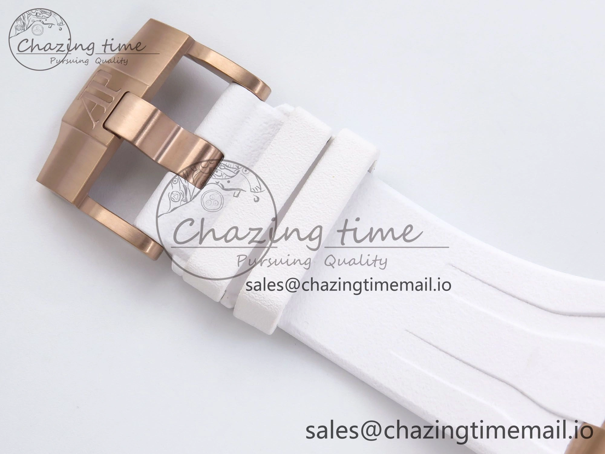 Royal Oak Offshore 44mm RG TKF 1:1 Best Edition White Dial on White Rubber Strap A3126