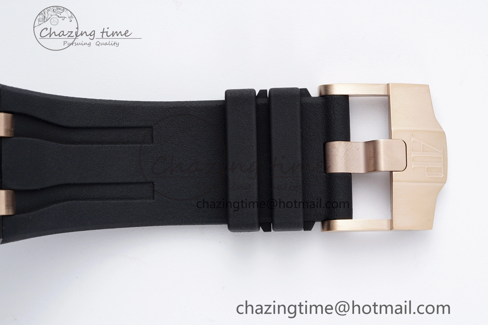 Royal Oak Offshore 44mm Real Ceramic APF 1:1 Best Edition Black Dial RG Markers on Rubber Strap A3126
