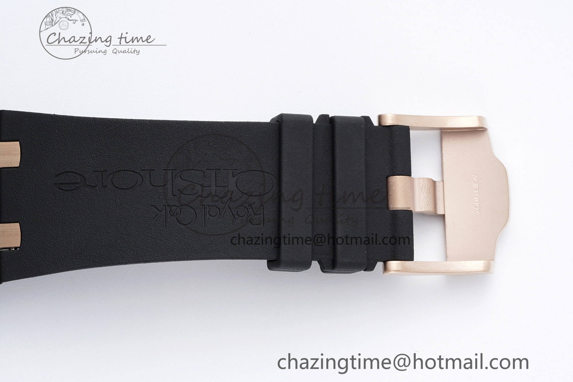 Royal Oak Offshore 44mm Real Ceramic APF 1:1 Best Edition Black Dial RG Markers on Rubber Strap A3126