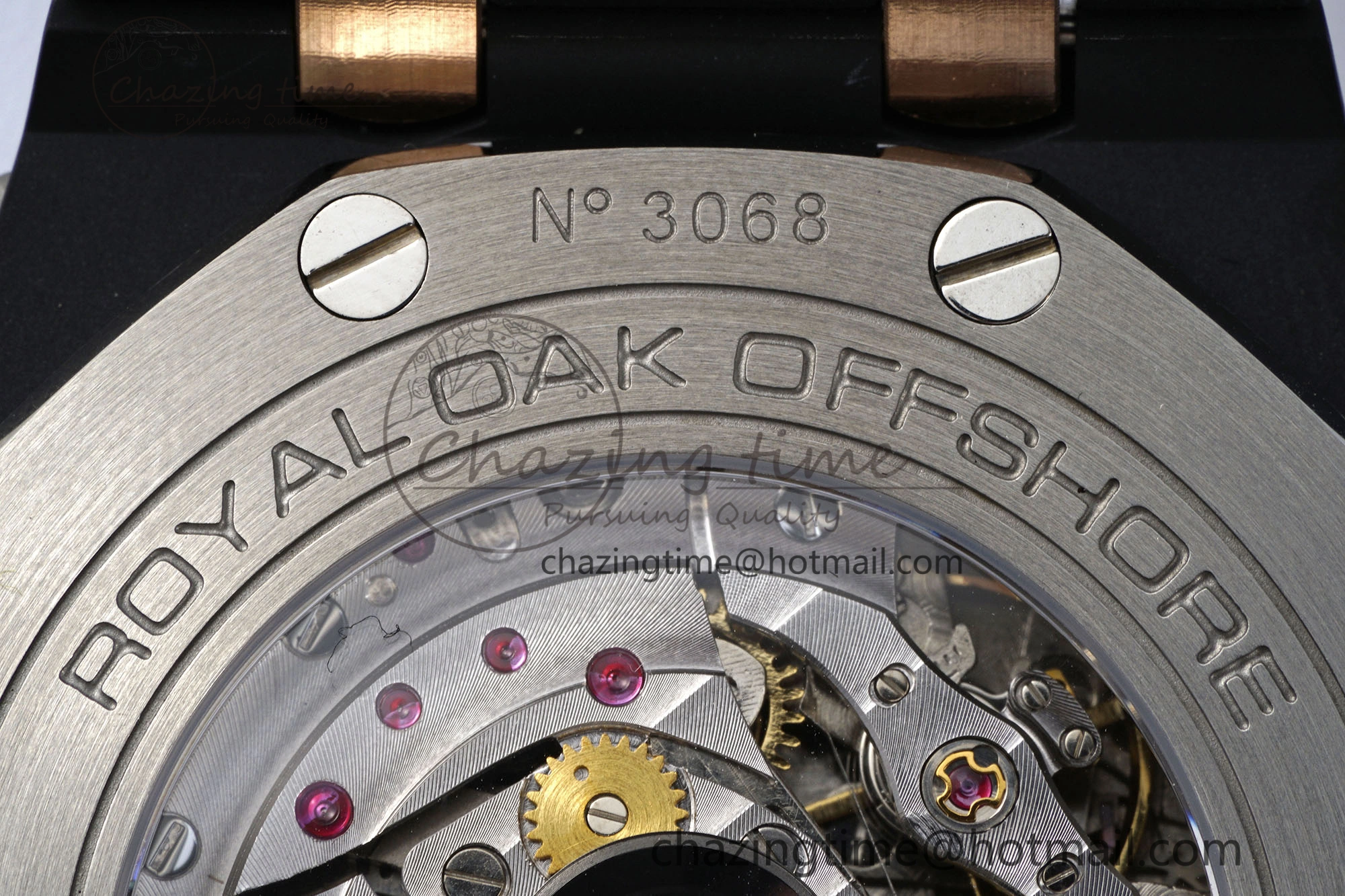 Royal Oak Offshore 44mm Real Ceramic APF 1:1 Best Edition Black Dial RG Markers on Rubber Strap A3126