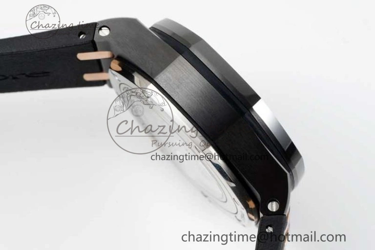 Royal Oak Offshore 44mm Real Ceramic RSF 1:1 Best Edition Black Dial RG Markers on Rubber Strap A3126
