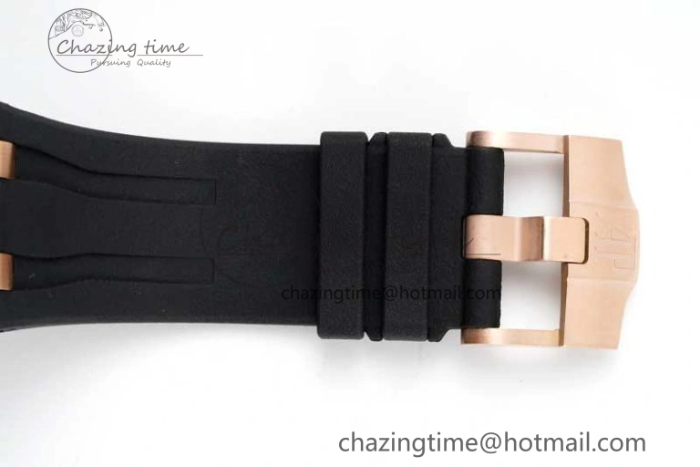 Royal Oak Offshore 44mm Real Ceramic RSF 1:1 Best Edition Black Dial RG Markers on Rubber Strap A3126