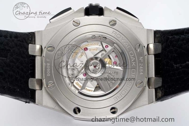 Royal Oak Offshore 44mm SS APF 1:1 Best Edition Gray Blue Dial on Black Leather Strap A3126
