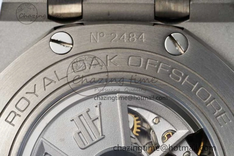 Royal Oak Offshore 44mm SS APF 1:1 Best Edition Gray Blue Dial on Black Leather Strap A3126