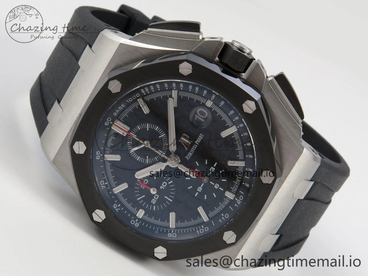 Royal Oak Offshore 44mm SS APPF Best Edition Black Dial Ceramic Bezel on Black Rubber Strap SA3126