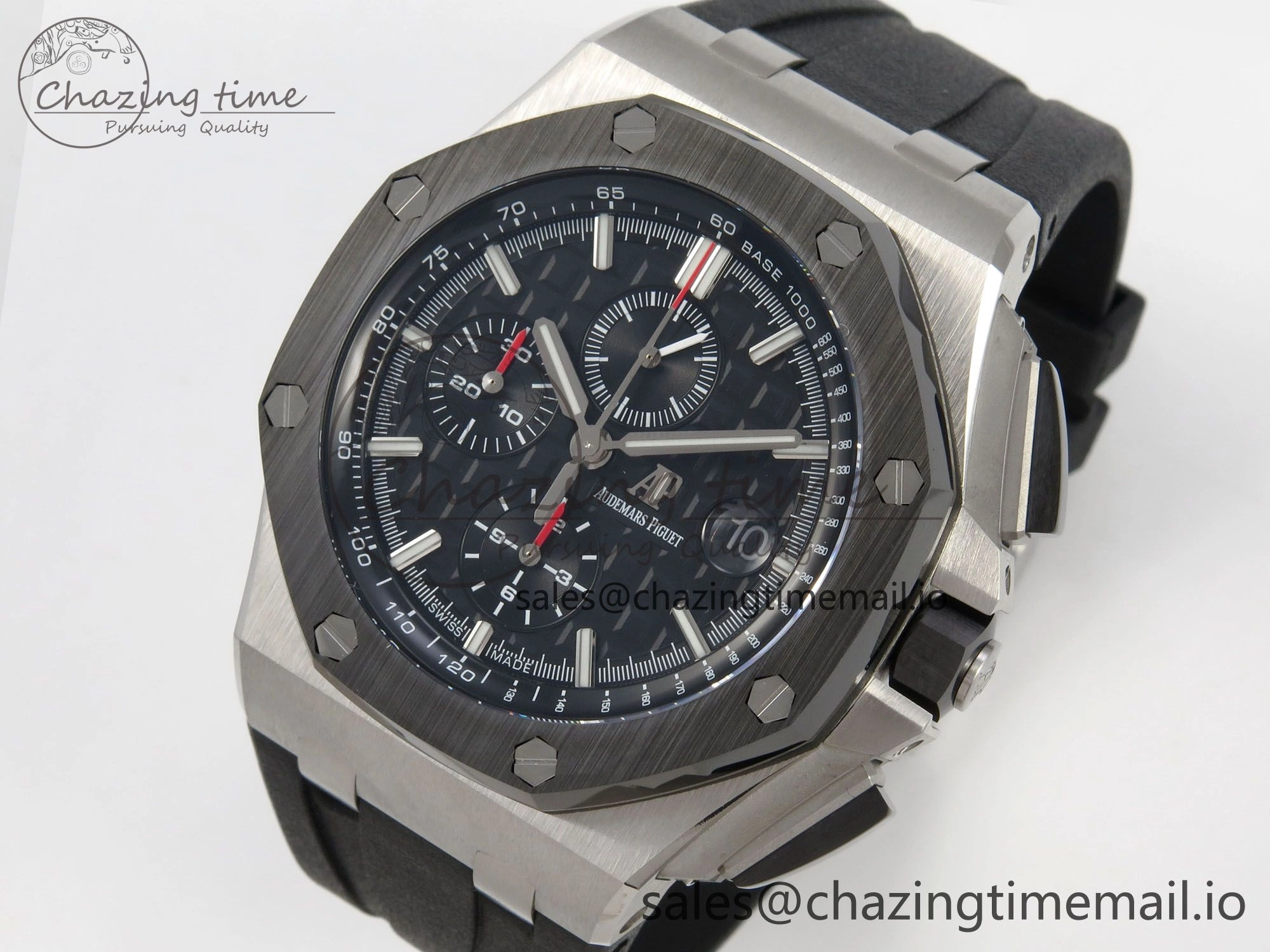 Royal Oak Offshore 44mm SS APPF Best Edition Black Dial Ceramic Bezel on Black Rubber Strap SA3126