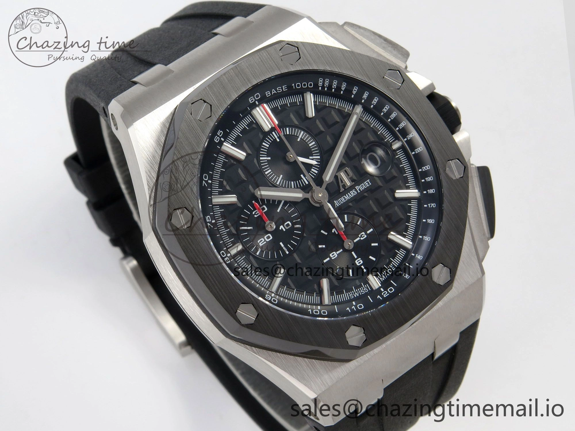 Royal Oak Offshore 44mm SS APPF Best Edition Black Dial Ceramic Bezel on Black Rubber Strap SA3126
