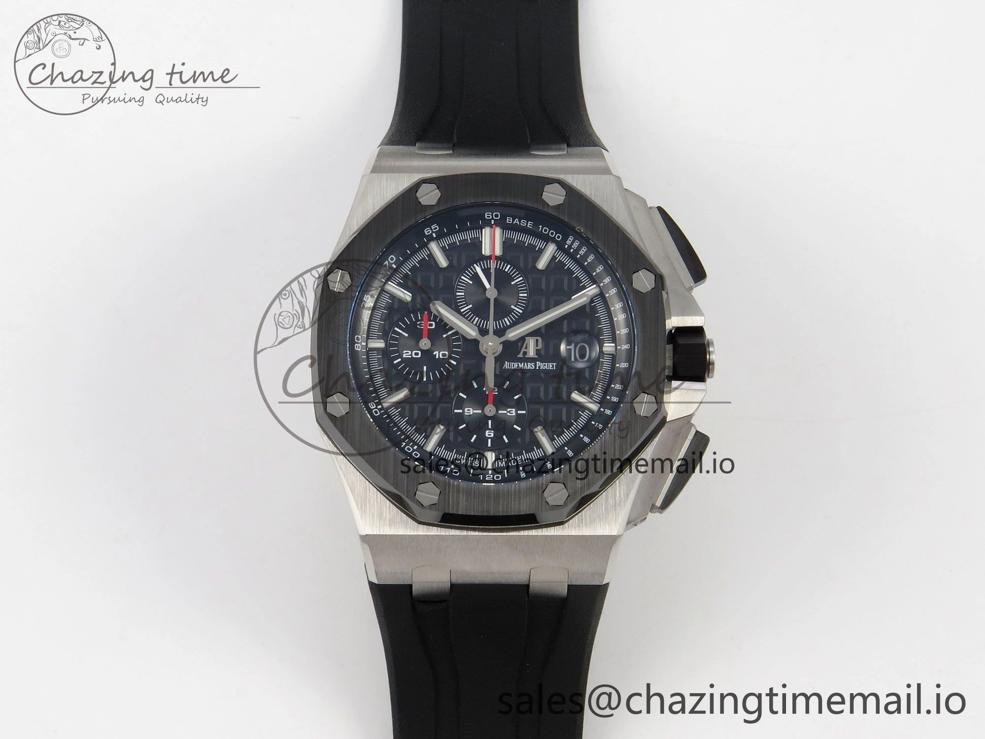 Royal Oak Offshore 44mm SS APPF Best Edition Black Dial Ceramic Bezel on Black Rubber Strap SA3126
