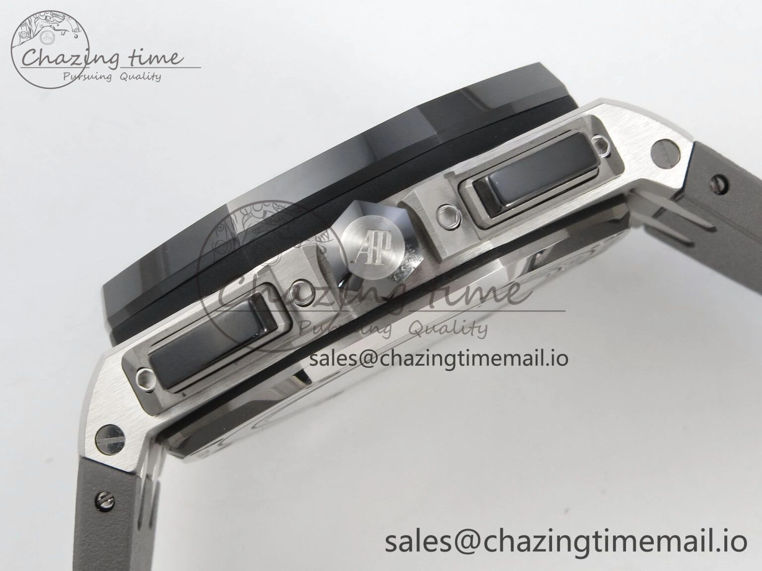 Royal Oak Offshore 44mm SS APPF Best Edition Gray White Dial Ceramic Bezel on Gray Rubber Strap SA3126