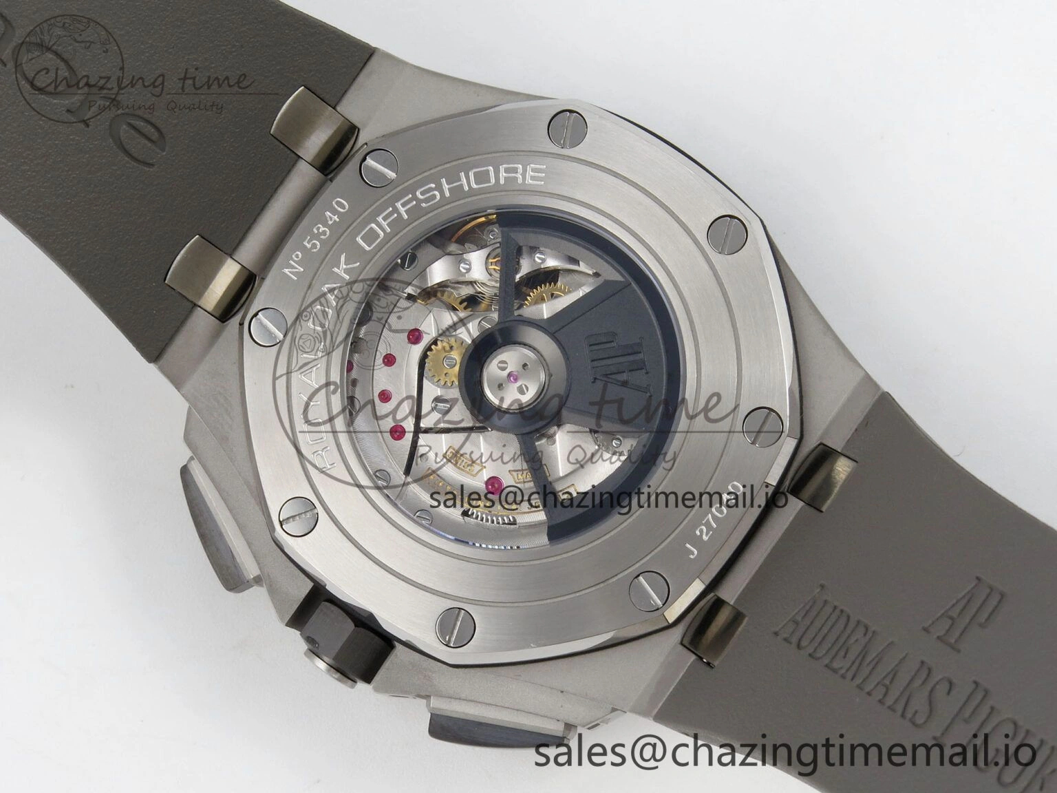 Royal Oak Offshore 44mm SS APPF Best Edition Gray White Dial Ceramic Bezel on Gray Rubber Strap SA3126