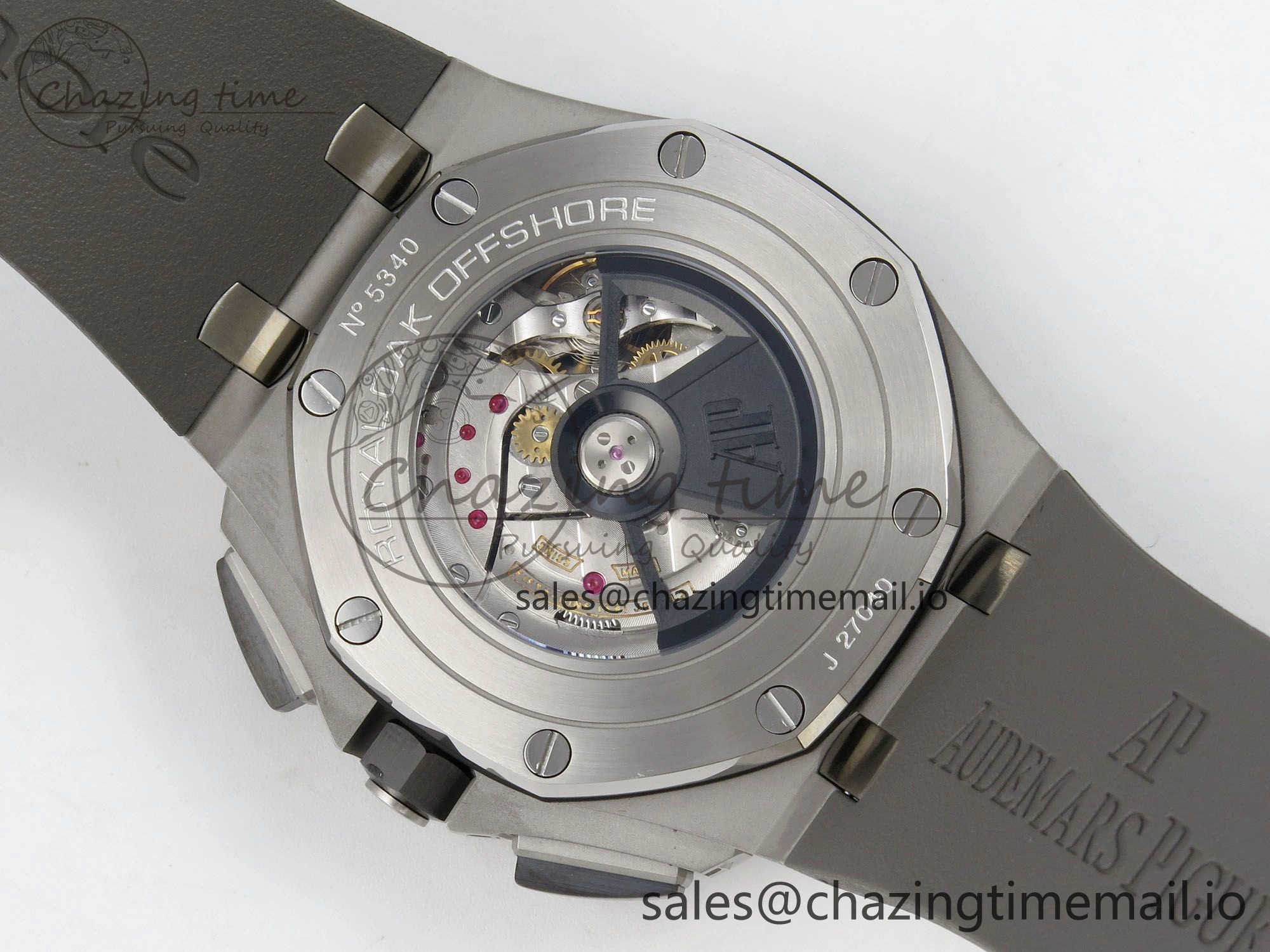 Royal Oak Offshore 44mm SS APPF Best Edition Gray White Dial Ceramic Bezel on Gray Rubber Strap SA3126