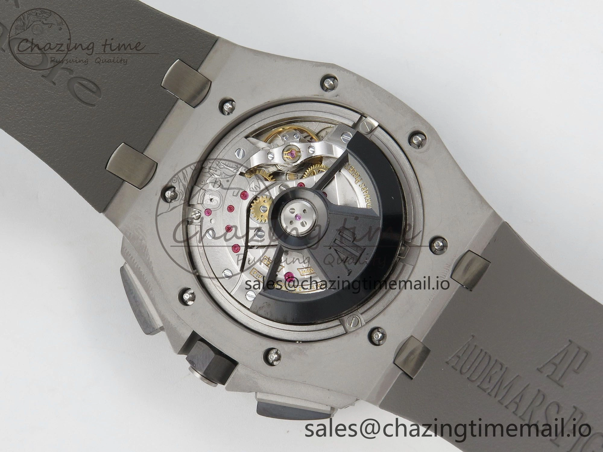 Royal Oak Offshore 44mm SS APPF Best Edition Gray White Dial Ceramic Bezel on Gray Rubber Strap SA3126