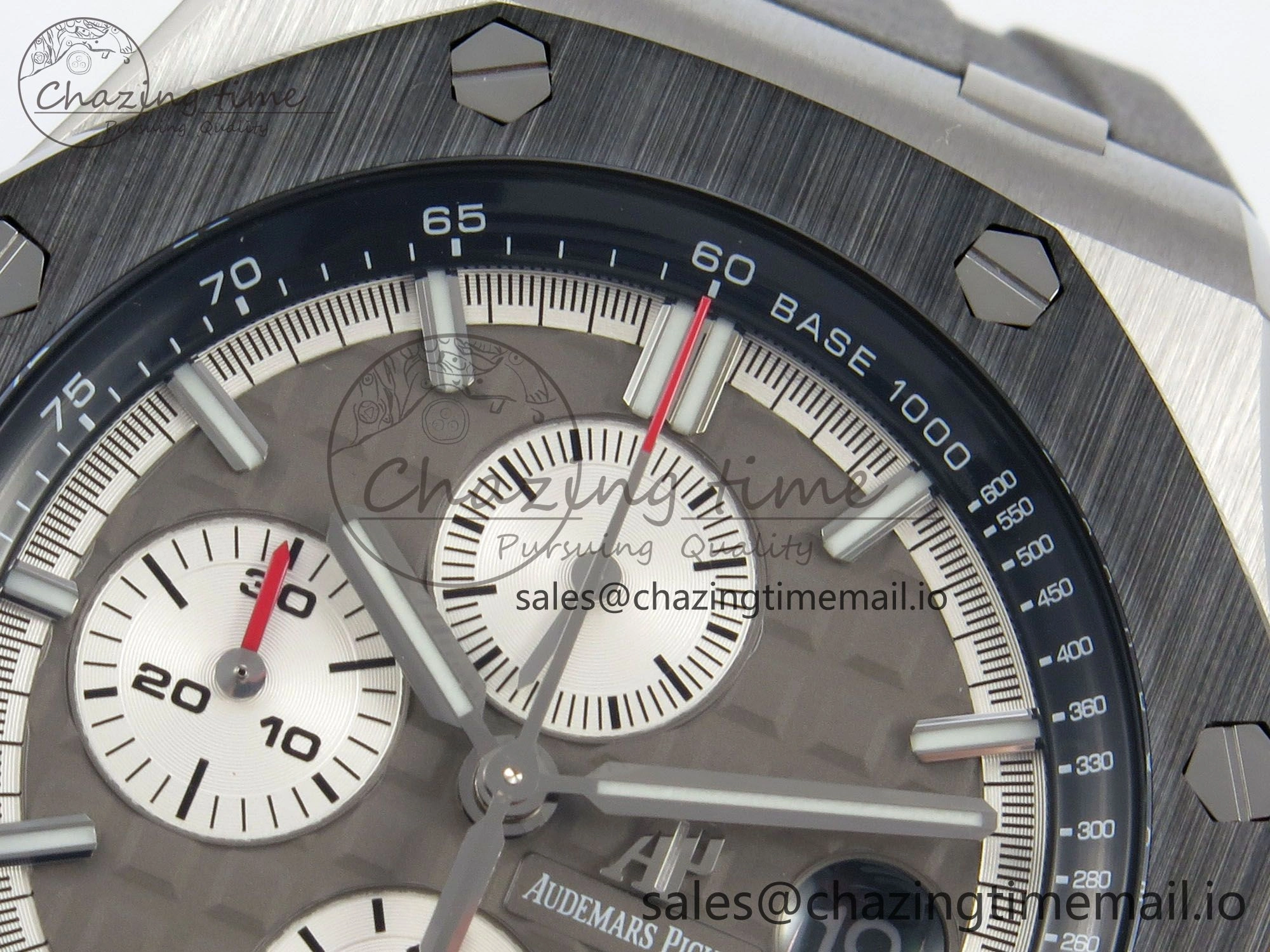 Royal Oak Offshore 44mm SS APPF Best Edition Gray White Dial Ceramic Bezel on Gray Rubber Strap SA3126
