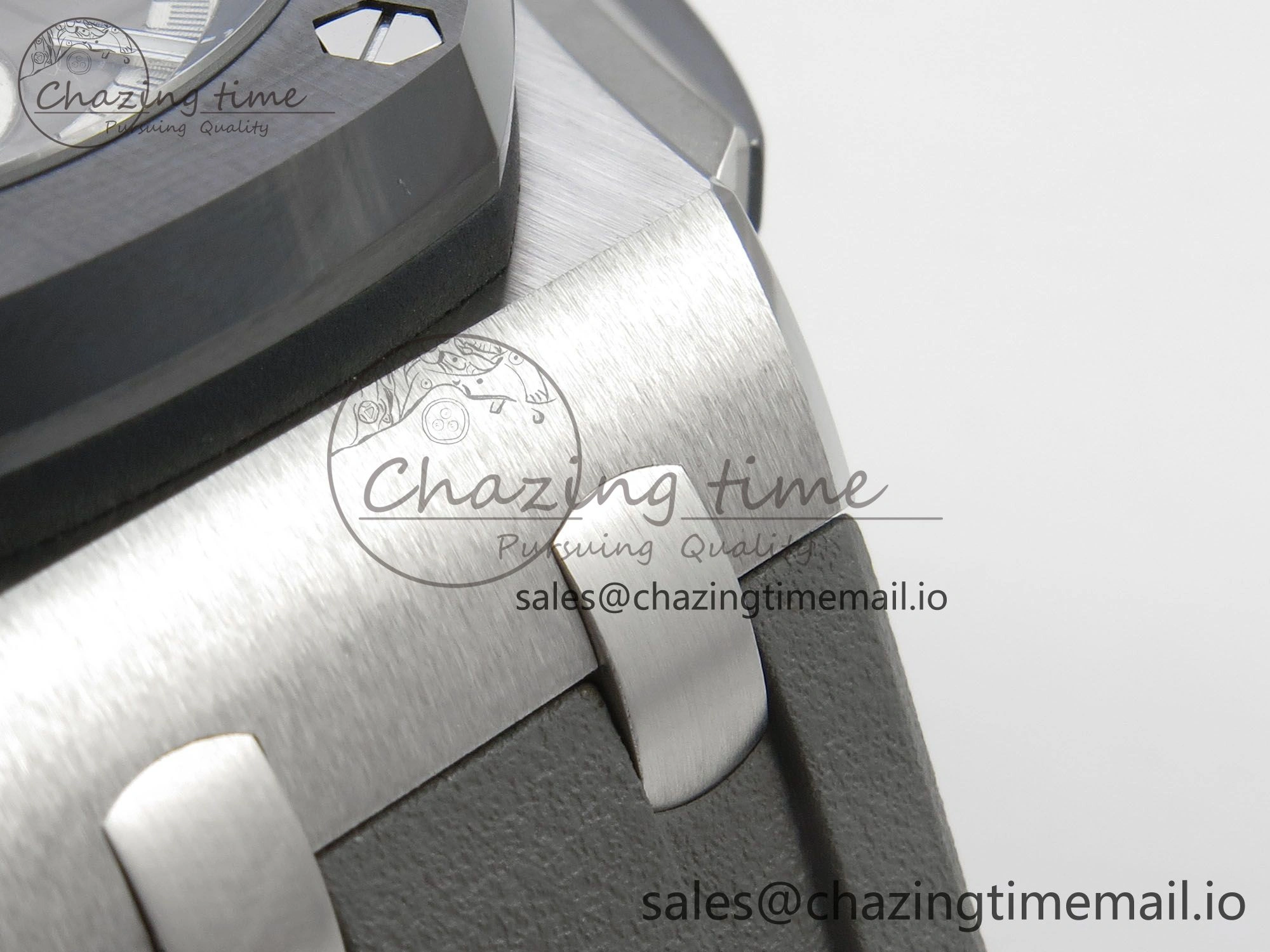 Royal Oak Offshore 44mm SS APPF Best Edition Gray White Dial Ceramic Bezel on Gray Rubber Strap SA3126