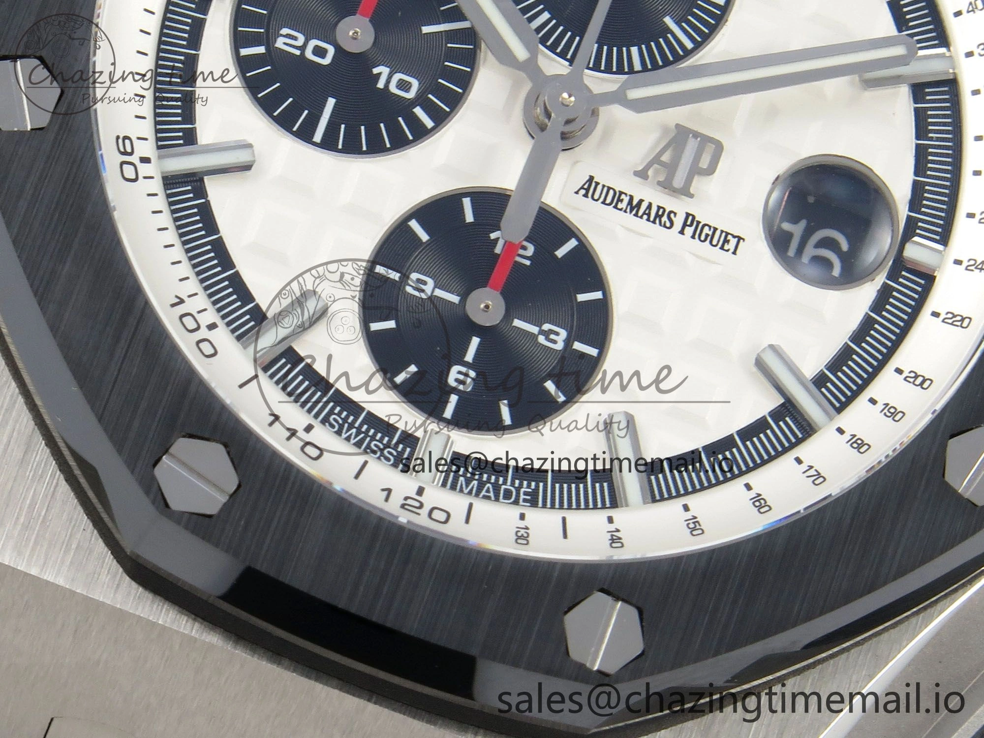Royal Oak Offshore 44mm SS APPF Best Edition White Dial Ceramic Bezel on Black Rubber Strap SA3126