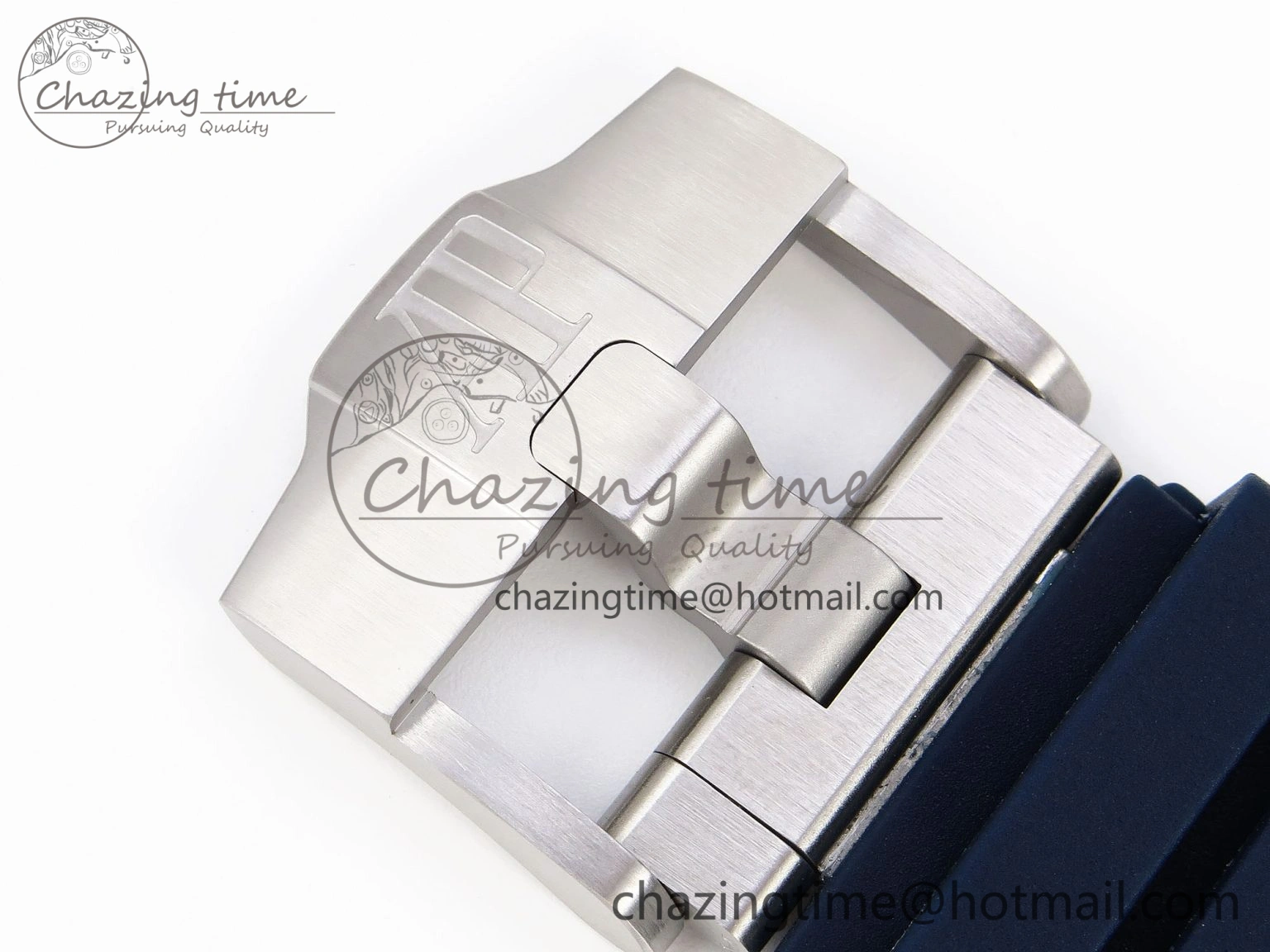 Royal Oak Offshore 44mm SS Bezel APF 1:1 Best Edition Blue Silver Dial on Blue Rubber Strap A4401