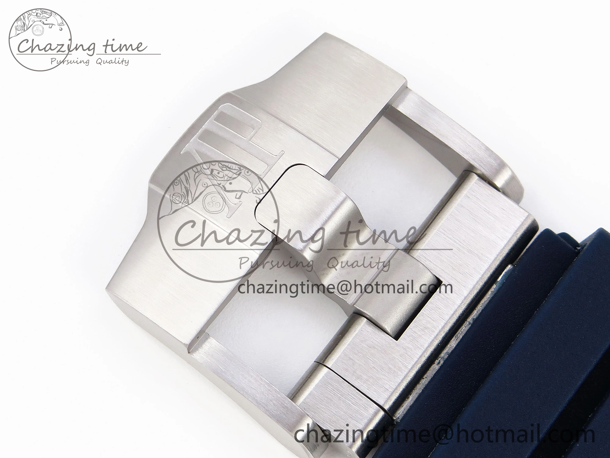 Royal Oak Offshore 44mm SS Bezel APF 1:1 Best Edition Blue Silver Dial on Blue Rubber Strap A4401