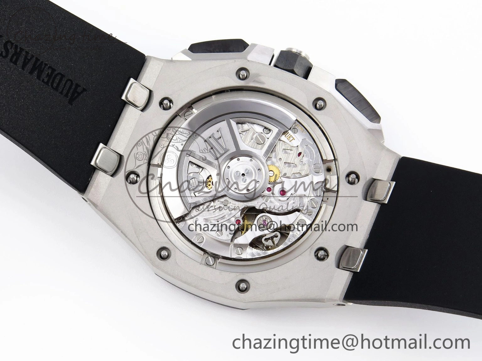 Royal Oak Offshore 44mm SS Black Ceramic Bezel APF 1:1 Best Edition Black Silver Dial on Black Rubber Strap A4401