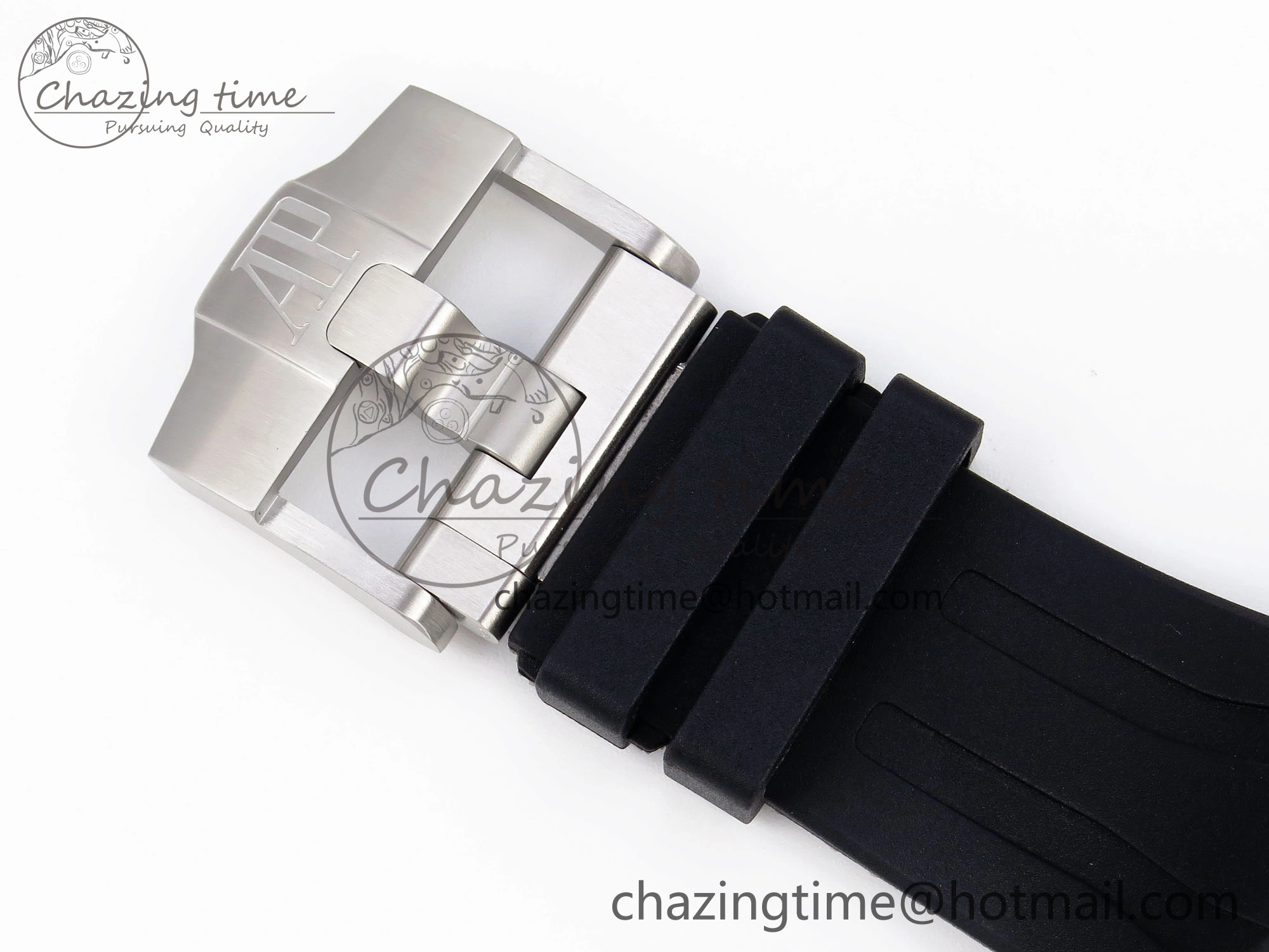 Royal Oak Offshore 44mm SS Black Ceramic Bezel APF 1:1 Best Edition Black Silver Dial on Black Rubber Strap A4401
