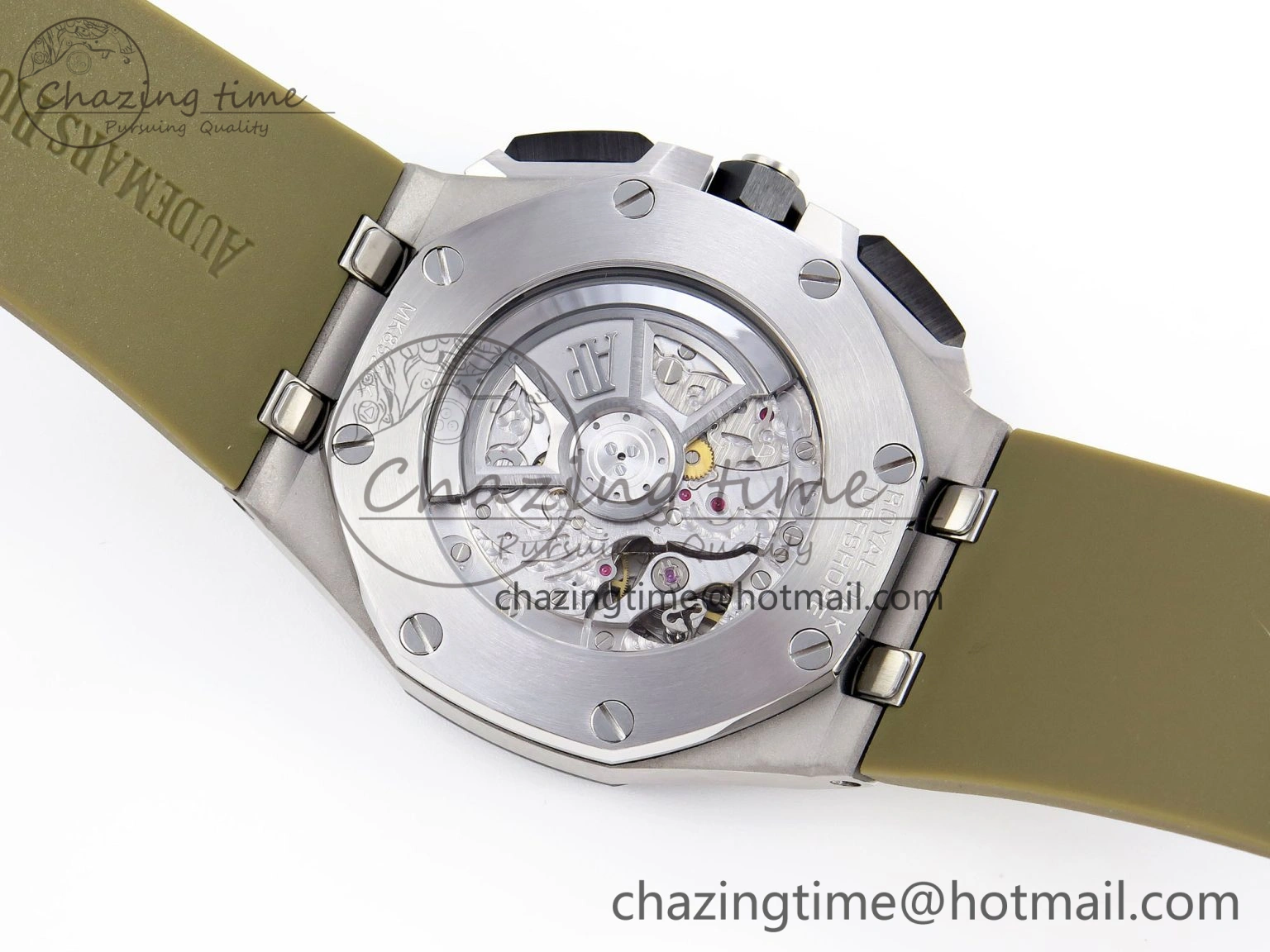 Royal Oak Offshore 44mm SS Black Ceramic Bezel APF 1:1 Best Edition Brown Dial on Brown Rubber Strap A4401