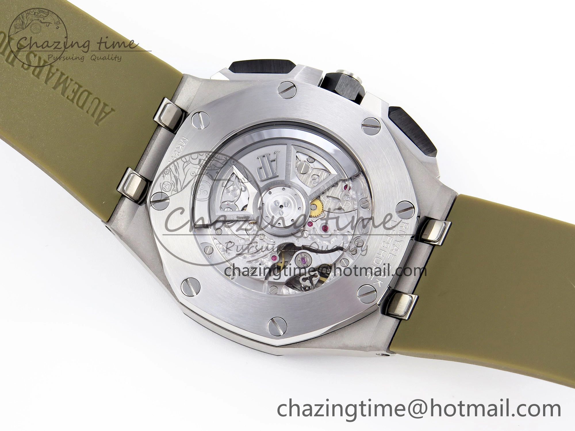 Royal Oak Offshore 44mm SS Black Ceramic Bezel APF 1:1 Best Edition Brown Dial on Brown Rubber Strap A4401