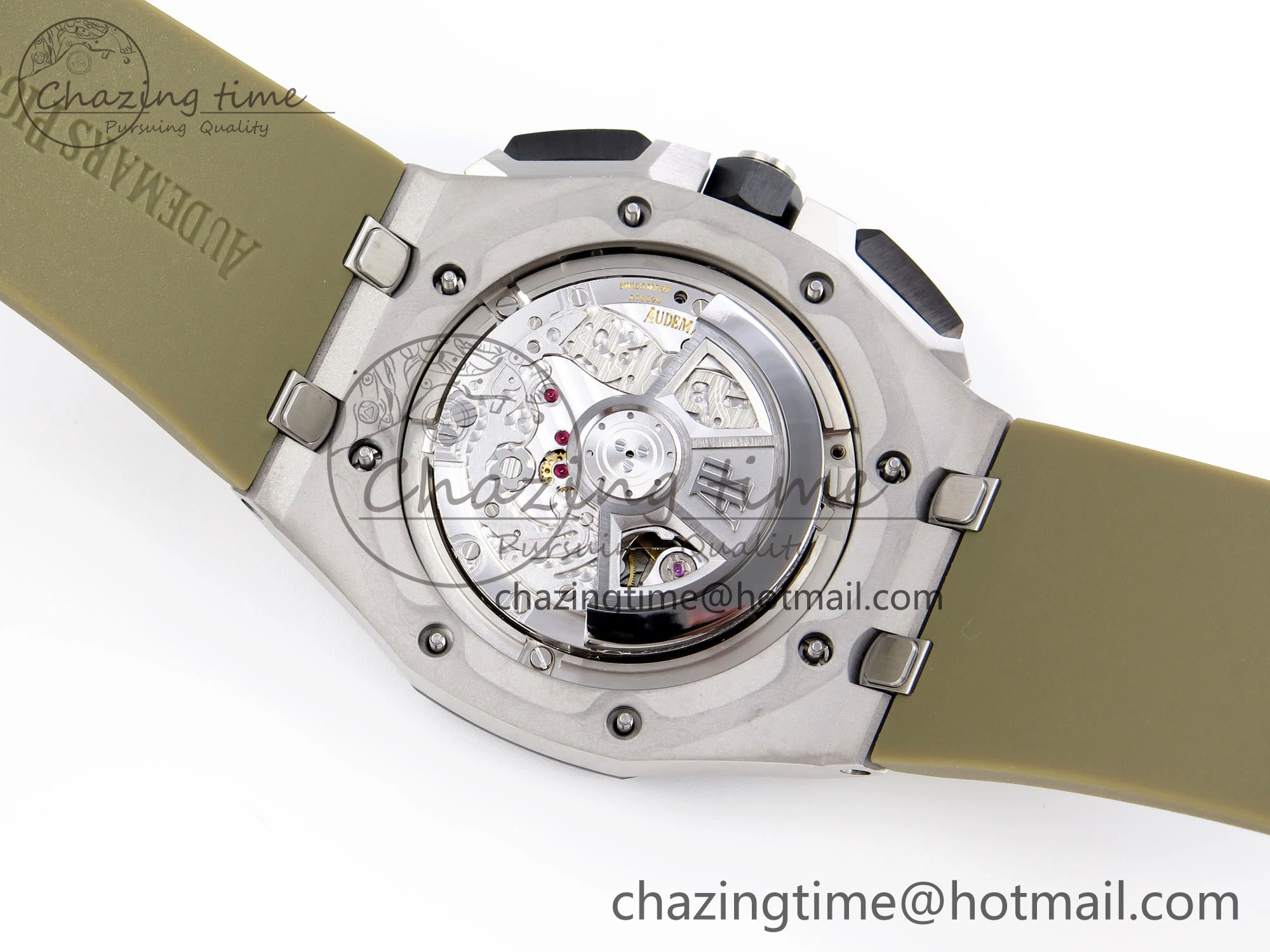 Royal Oak Offshore 44mm SS Black Ceramic Bezel APF 1:1 Best Edition Brown Dial on Brown Rubber Strap A4401