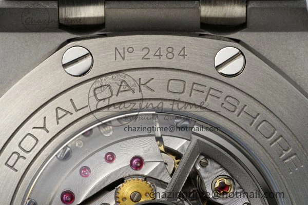 Royal Oak Offshore 44mm SS Black Ceramic Bezel APF 1:1 Best Edition Gray Dial on Gray Rubber Strap A3126