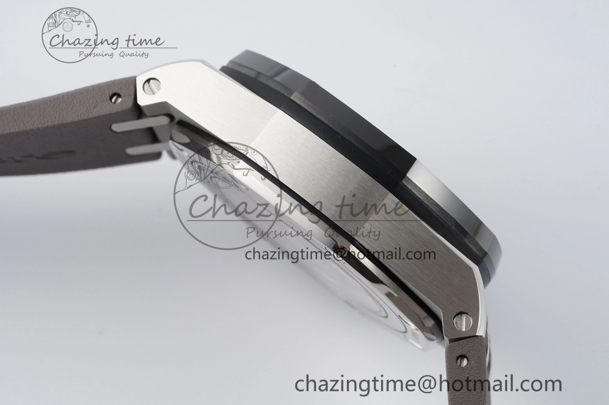 Royal Oak Offshore 44mm SS Black Ceramic Bezel APF 1:1 Best Edition Gray Dial on Gray Rubber Strap A3126