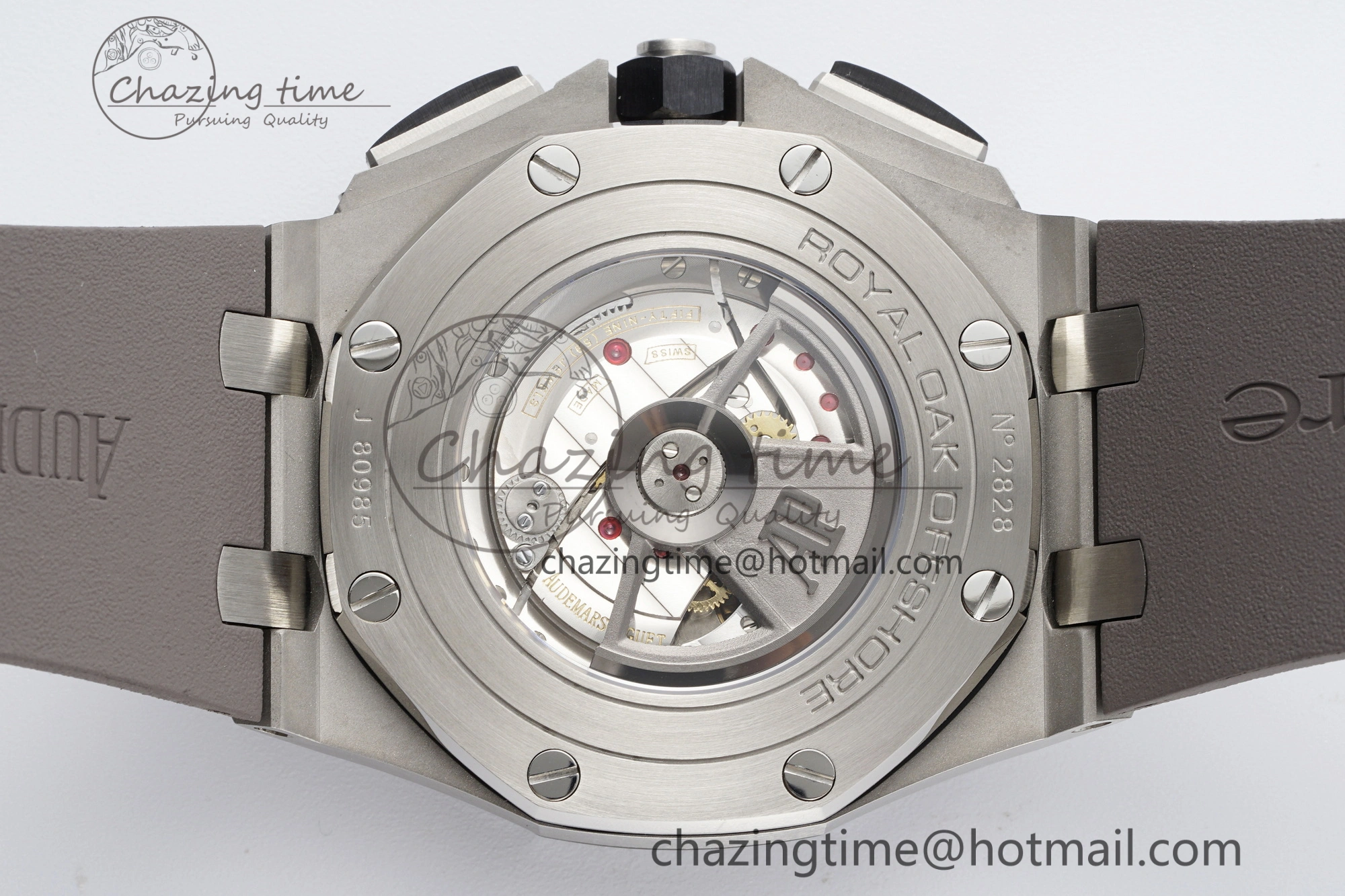 Royal Oak Offshore 44mm SS Black Ceramic Bezel APF 1:1 Best Edition Gray Dial on Gray Rubber Strap A3126