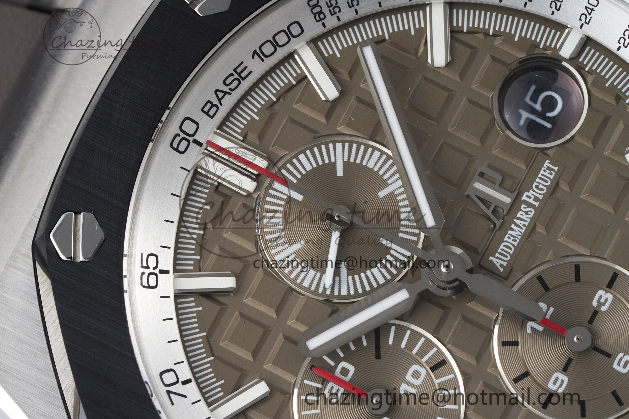 Royal Oak Offshore 44mm SS Black Ceramic Bezel APF 1:1 Best Edition Gray Dial on Gray Rubber Strap A3126