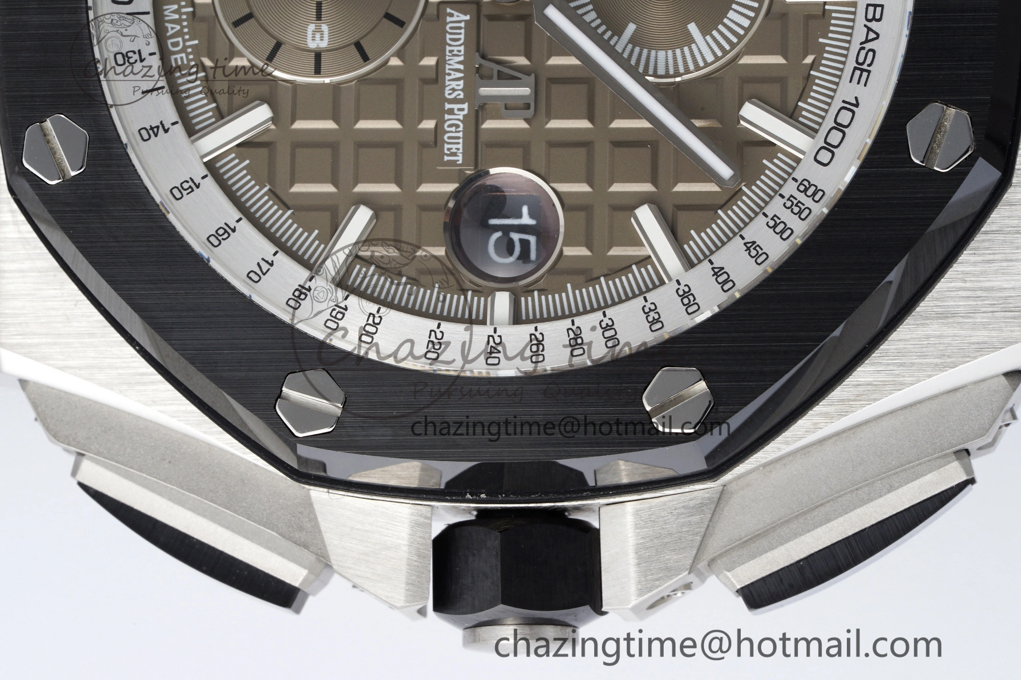 Royal Oak Offshore 44mm SS Black Ceramic Bezel APF 1:1 Best Edition Gray Dial on Gray Rubber Strap A3126