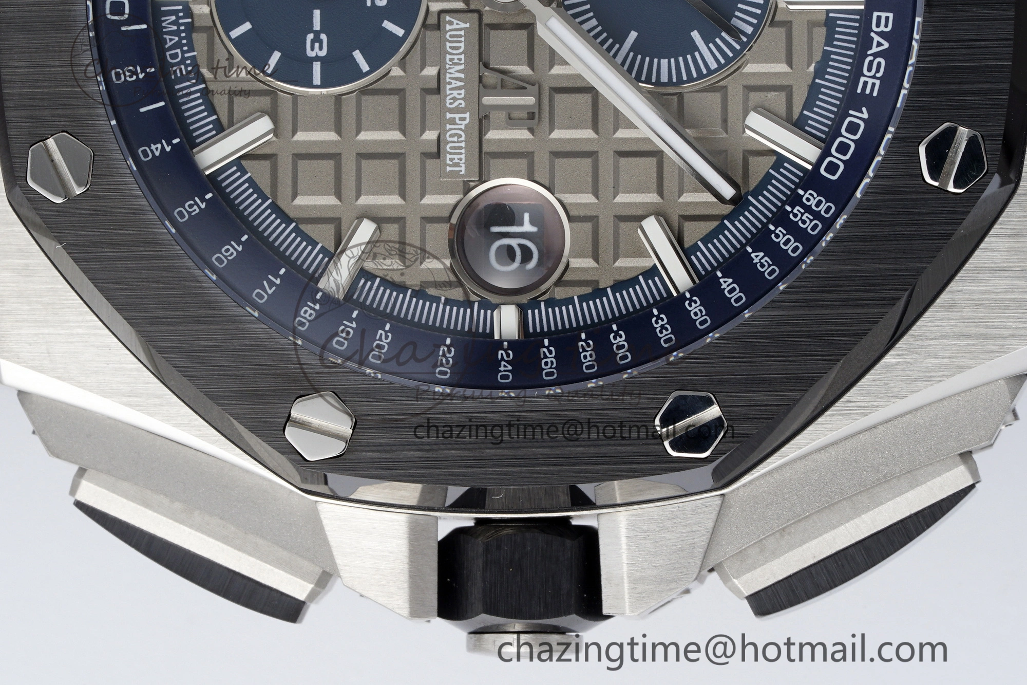 Royal Oak Offshore 44mm SS Black Ceramic Bezel APF 1:1 Best Edition Gray Blue Dial on Gray Rubber Strap A3126
