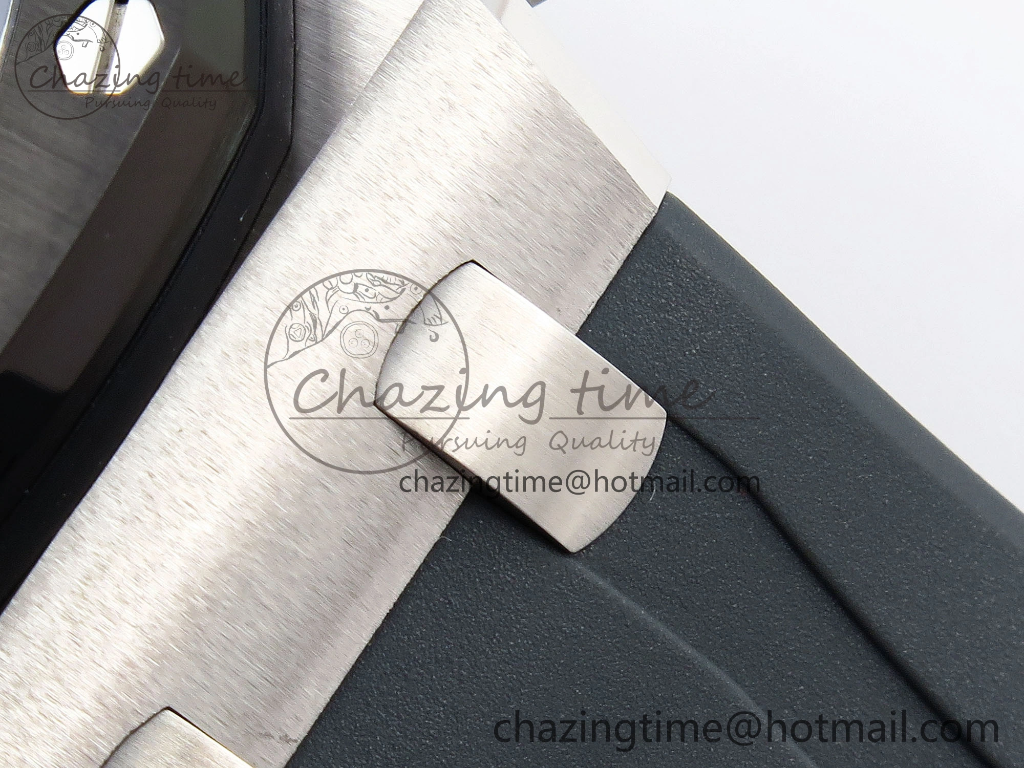 Royal Oak Offshore 44mm SS Black Ceramic Bezel APF 1:1 Best Edition Gray Blue Dial on Gray Rubber Strap A4401