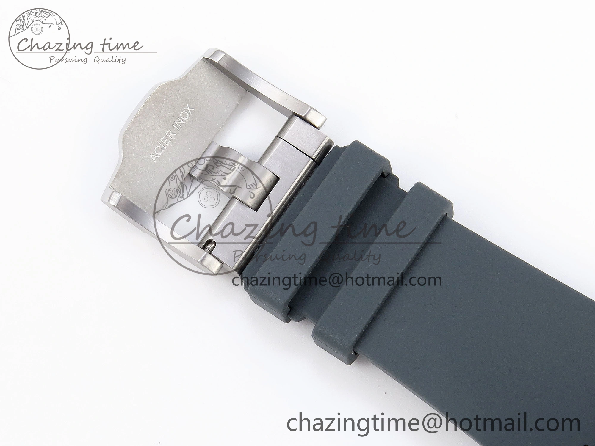 Royal Oak Offshore 44mm SS Black Ceramic Bezel APF 1:1 Best Edition Gray Blue Dial on Gray Rubber Strap A4401