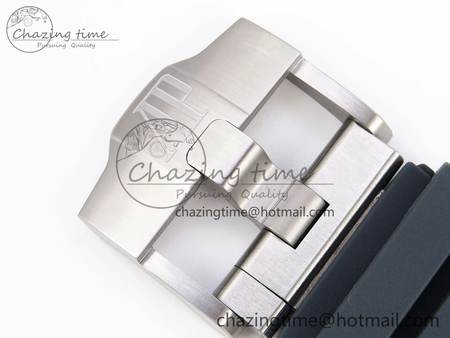 Royal Oak Offshore 44mm SS Black Ceramic Bezel APF 1:1 Best Edition Gray Blue Dial on Gray Rubber Strap A4401