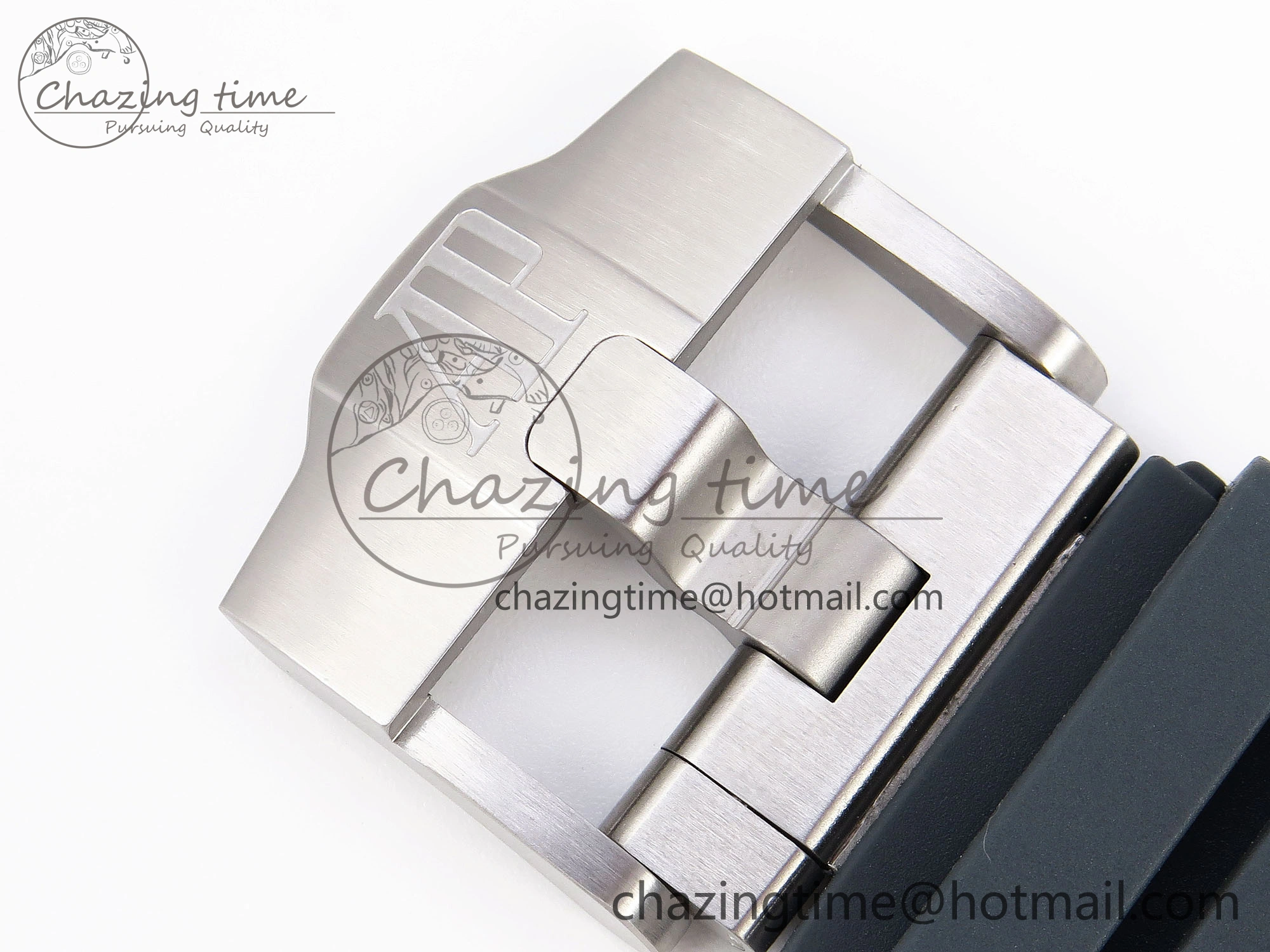 Royal Oak Offshore 44mm SS Black Ceramic Bezel APF 1:1 Best Edition Gray Blue Dial on Gray Rubber Strap A4401
