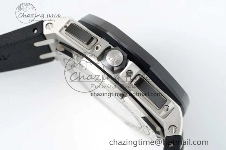 Royal Oak Offshore 44mm SS Black Ceramic Bezel BVF Best Edition Black Silver Dial on Rubber Strap A3126