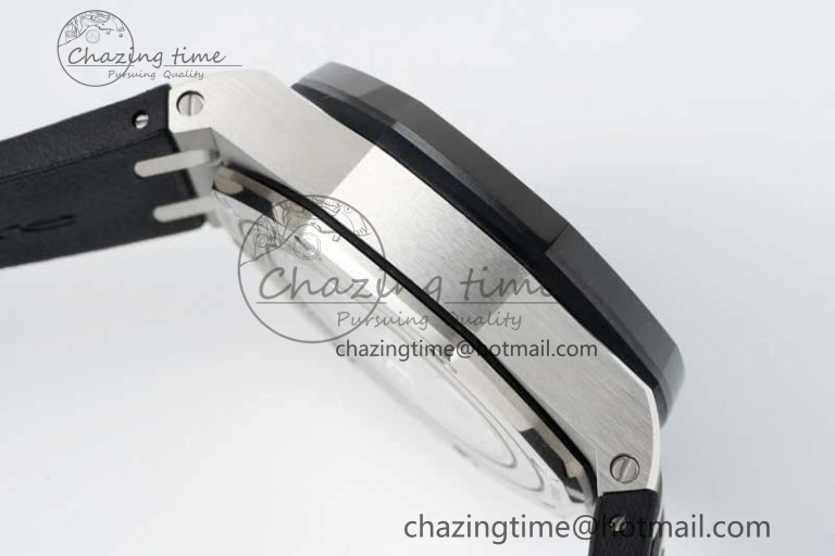 Royal Oak Offshore 44mm SS Black Ceramic Bezel BVF Best Edition Black Silver Dial on Rubber Strap A3126