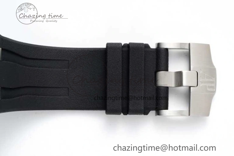 Royal Oak Offshore 44mm SS Black Ceramic Bezel BVF Best Edition Black Silver Dial on Rubber Strap A3126
