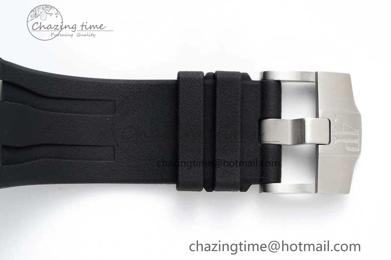 Royal Oak Offshore 44mm SS Black Ceramic Bezel BVF Best Edition Black Silver Dial on Rubber Strap A3126