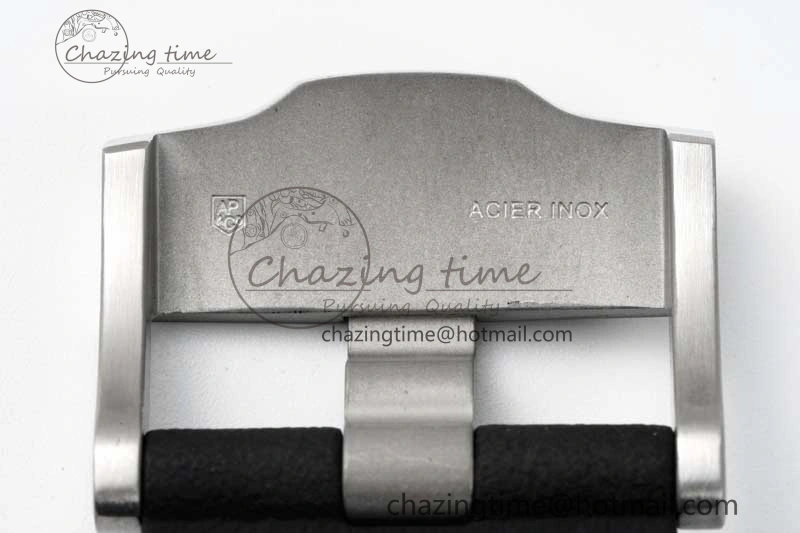 Royal Oak Offshore 44mm SS Black Ceramic Bezel BVF Best Edition Black Silver Dial on Rubber Strap A3126