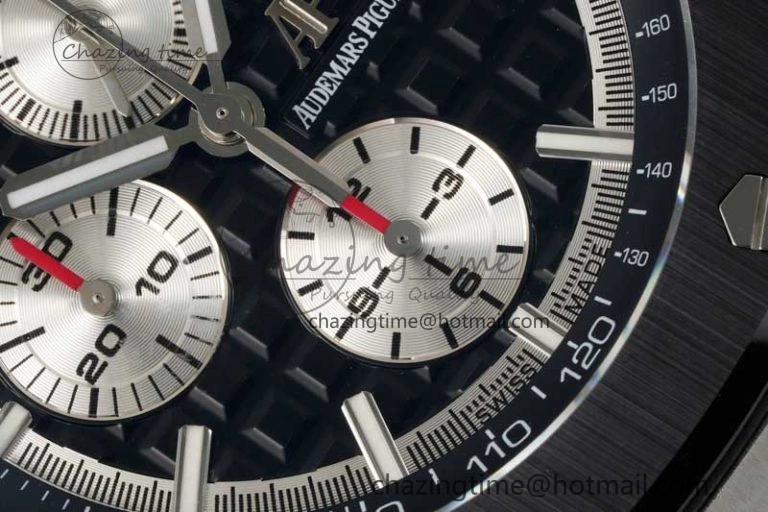 Royal Oak Offshore 44mm SS Black Ceramic Bezel BVF Best Edition Black Silver Dial on Rubber Strap A3126