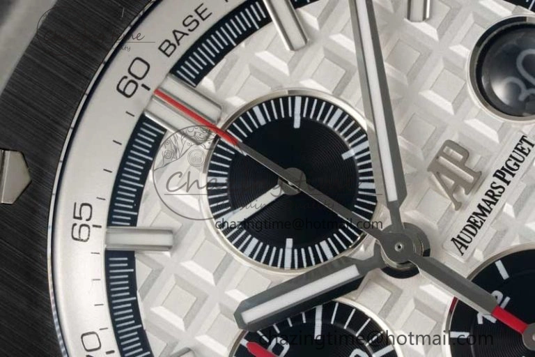 Royal Oak Offshore 44mm SS Black Ceramic Bezel BVF Best Edition White Black Dial on Rubber Strap A3126