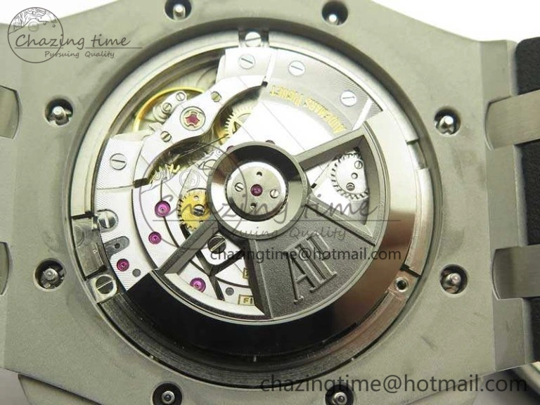 Royal Oak Offshore 44mm SS Black Ceramic Bezel JF 1:1 Best Edition On Rubber Strap A3126 V2 w  Cyclops And DW Mod