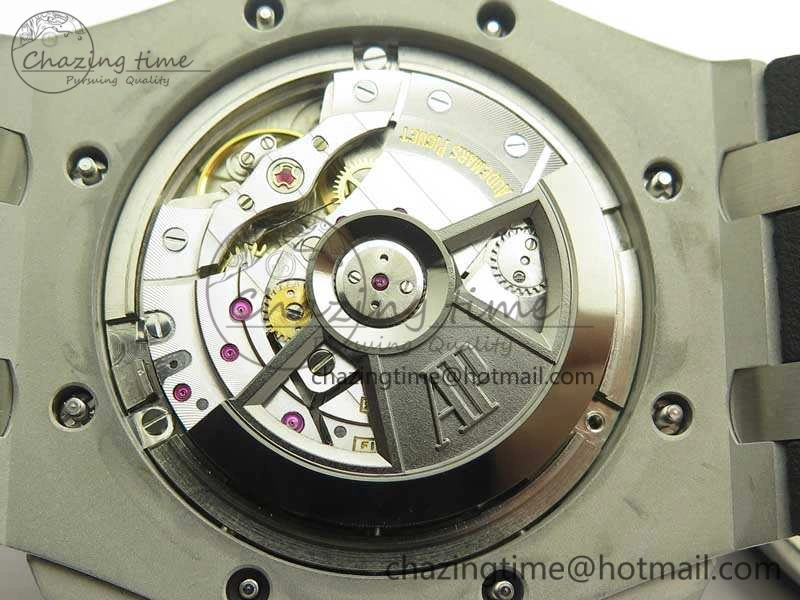Royal Oak Offshore 44mm SS Black Ceramic Bezel JF 1:1 Best Edition On Rubber Strap A3126 V2 w  Cyclops And DW Mod