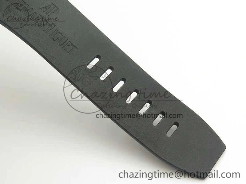 Royal Oak Offshore 44mm SS Black Ceramic Bezel JF 1:1 Best Edition On Rubber Strap A3126 V2 w  Cyclops And DW Mod