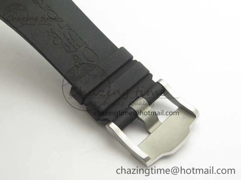 Royal Oak Offshore 44mm SS Black Ceramic Bezel JF 1:1 Best Edition On Rubber Strap A3126 V2 w  Cyclops And DW Mod