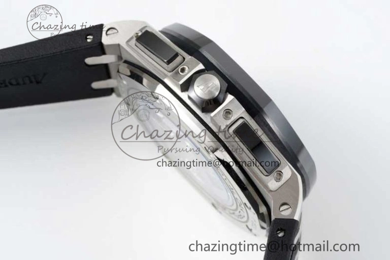 Royal Oak Offshore 44mm SS Black Ceramic Bezel RSF Best Edition Black Silver Dial on Rubber Strap A3126