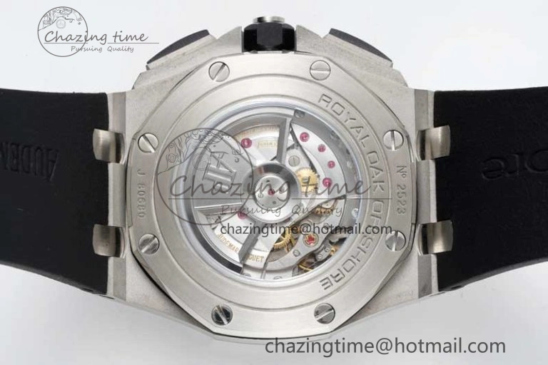 Royal Oak Offshore 44mm SS Black Ceramic Bezel RSF Best Edition Black Silver Dial on Rubber Strap A3126