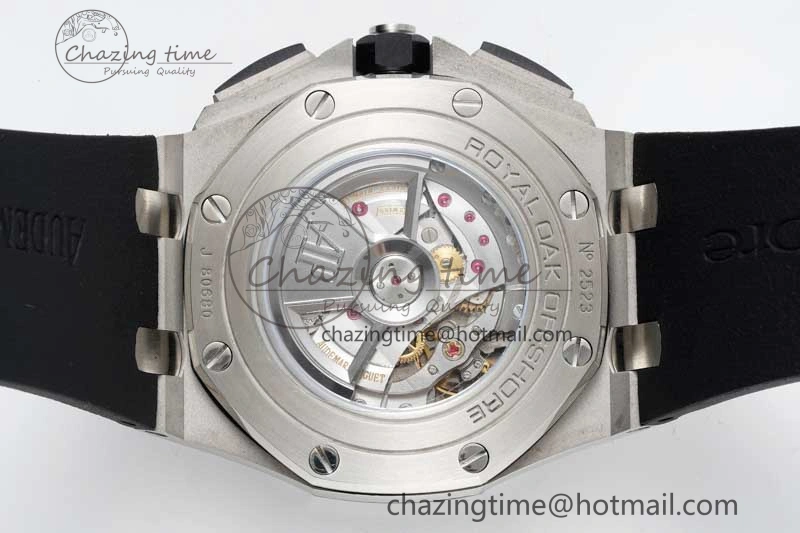 Royal Oak Offshore 44mm SS Black Ceramic Bezel RSF Best Edition Black Silver Dial on Rubber Strap A3126